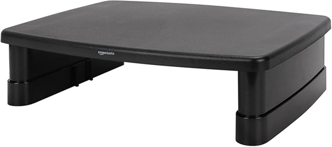 adjustable monitor riser storage