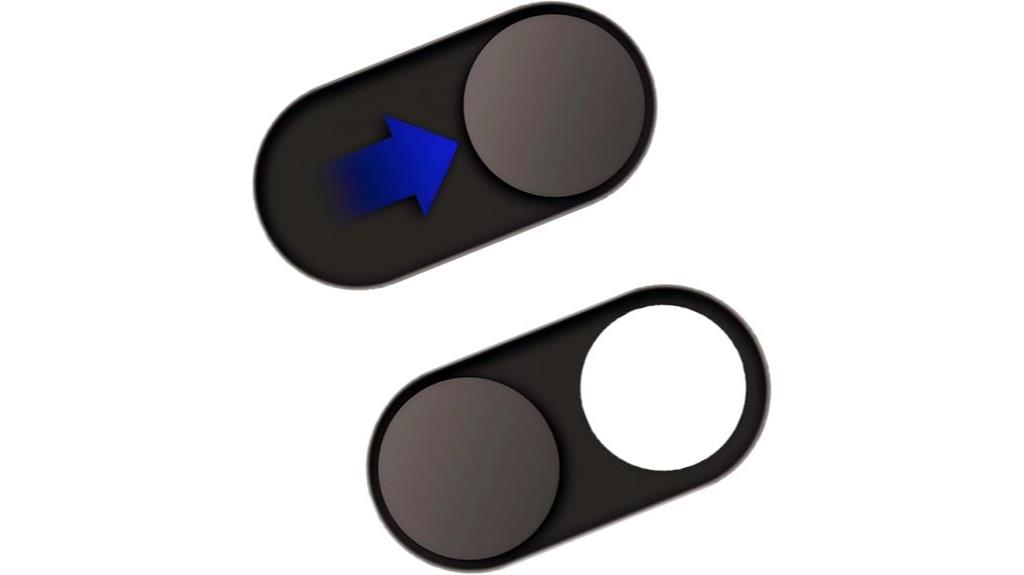 black metal webcam cover