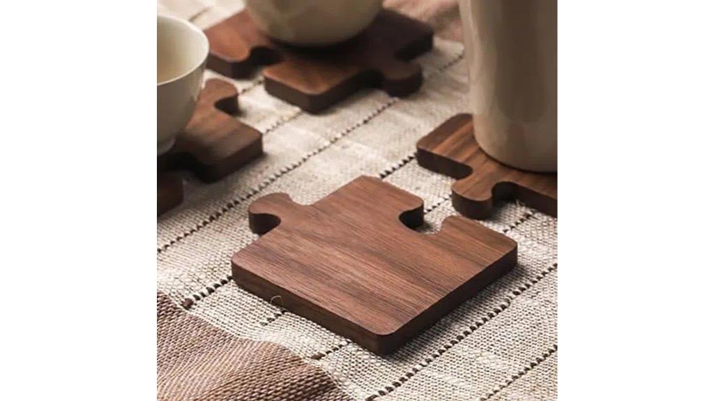 black walnut coaster set