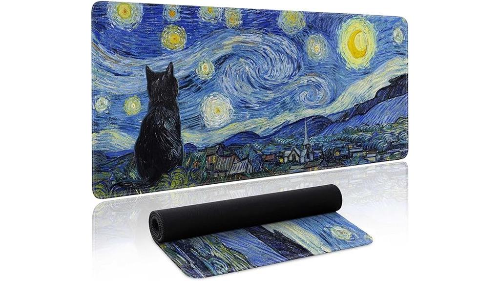 celestial cat gaming mat