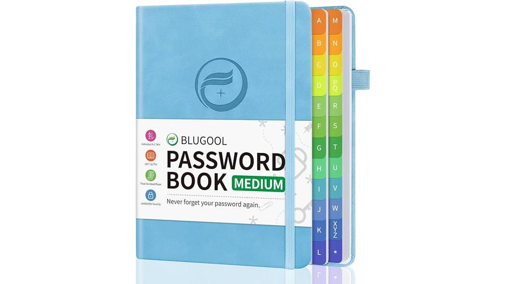 colorful alphabetical password organizer