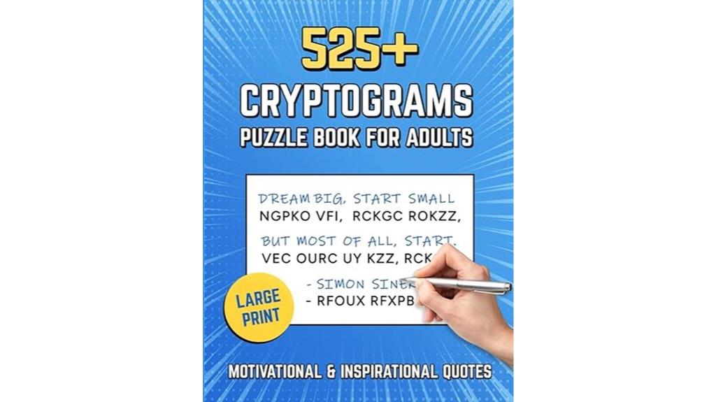 cryptogram puzzle book for adults