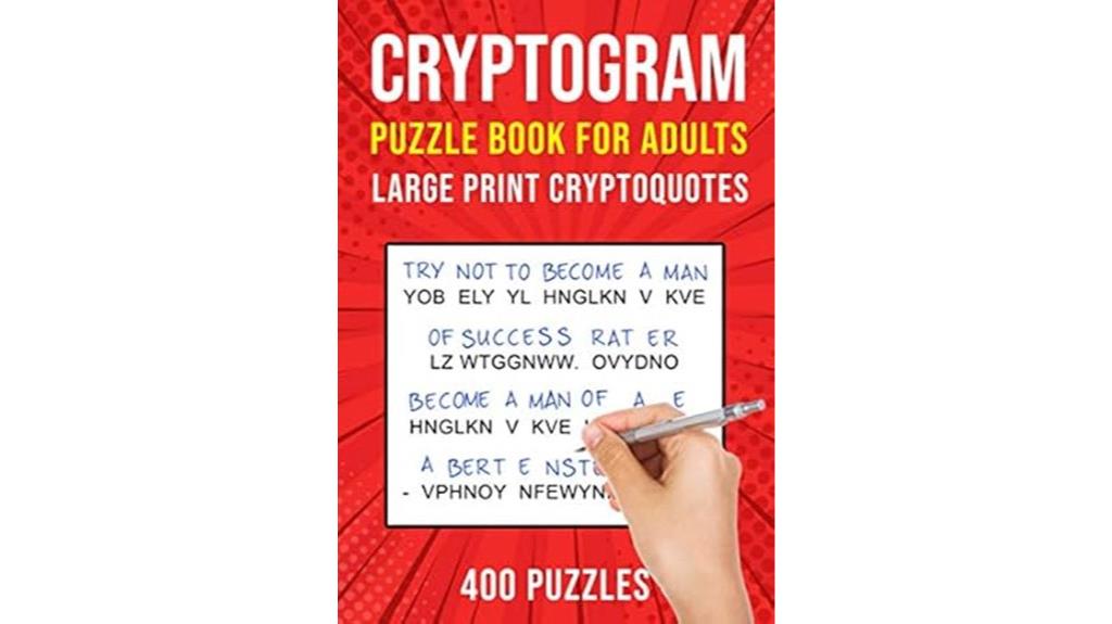 cryptogram puzzle books for adults