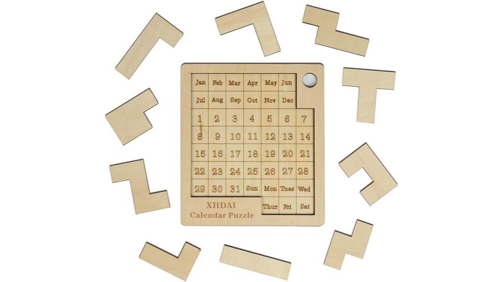 daily wooden calendar puzzle