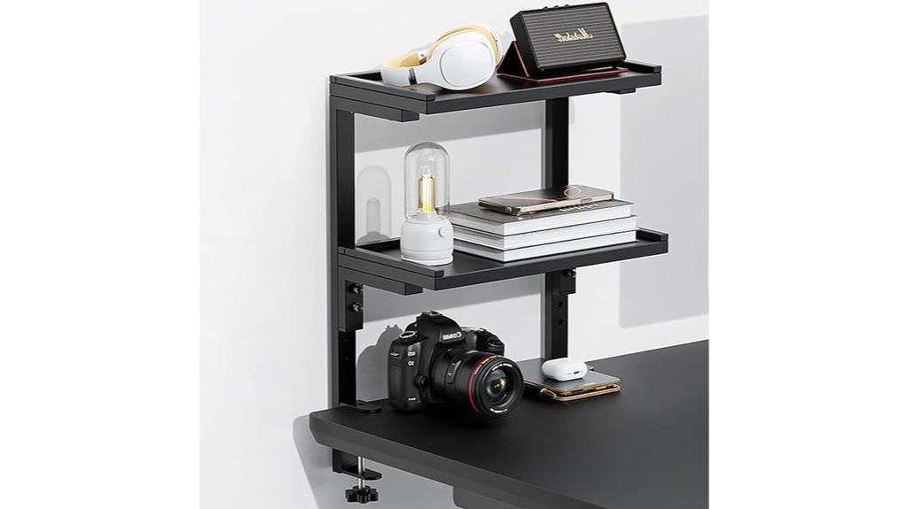 desk shelf with clamps