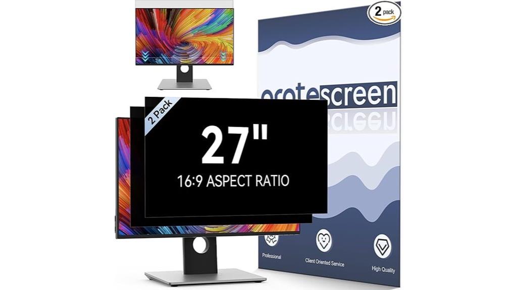 dual 27 inch privacy screens