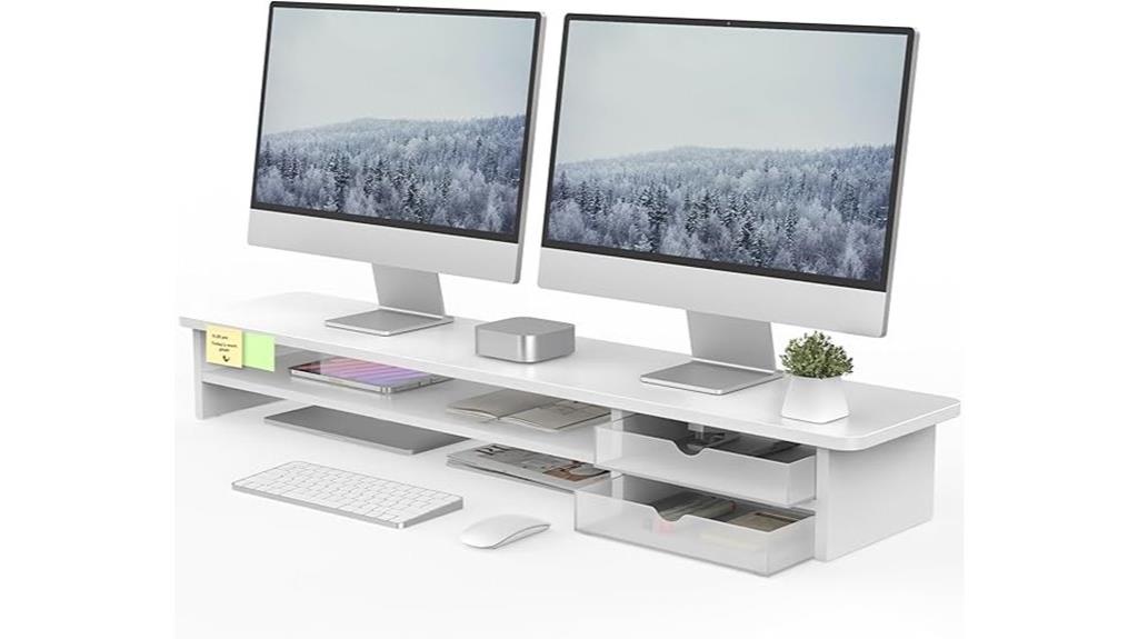 dual monitor desk organizer