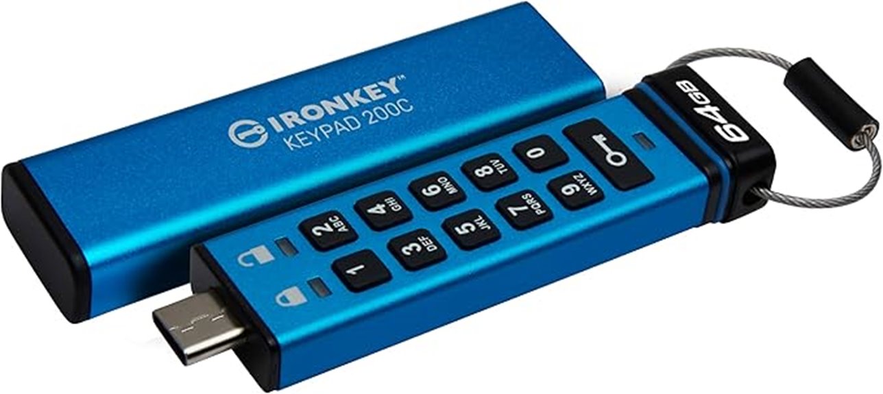 encrypted 64gb usb c drive