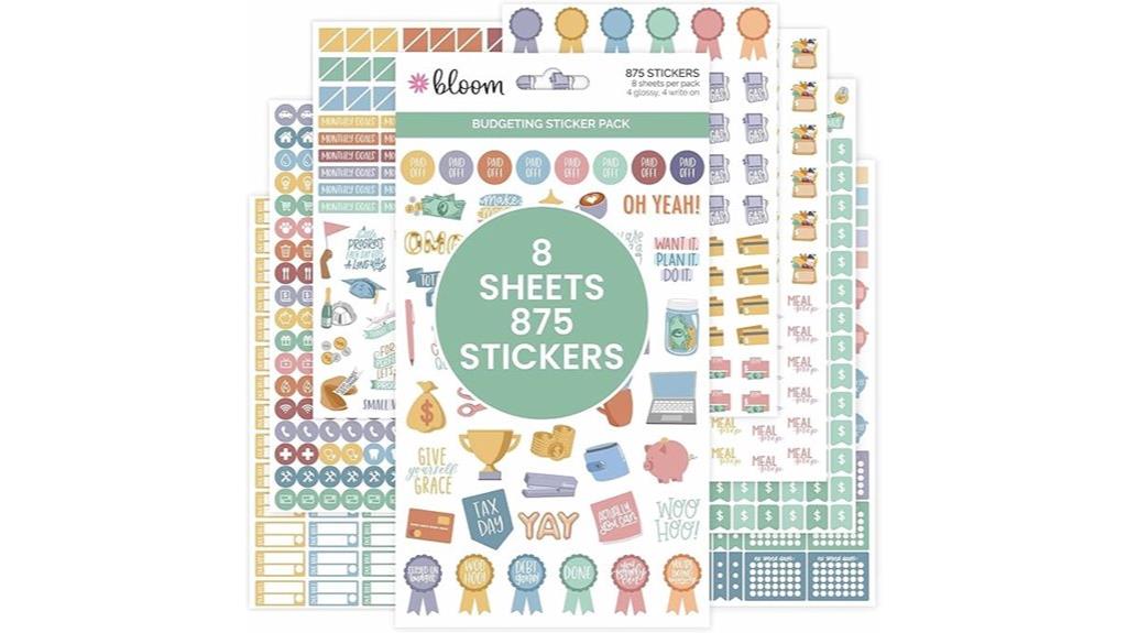 financial planning sticker sheets
