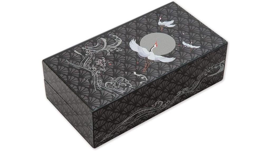 intricate crane puzzle box