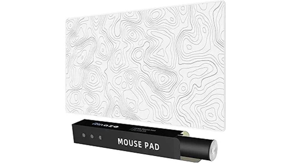 large white topographic mouse pad