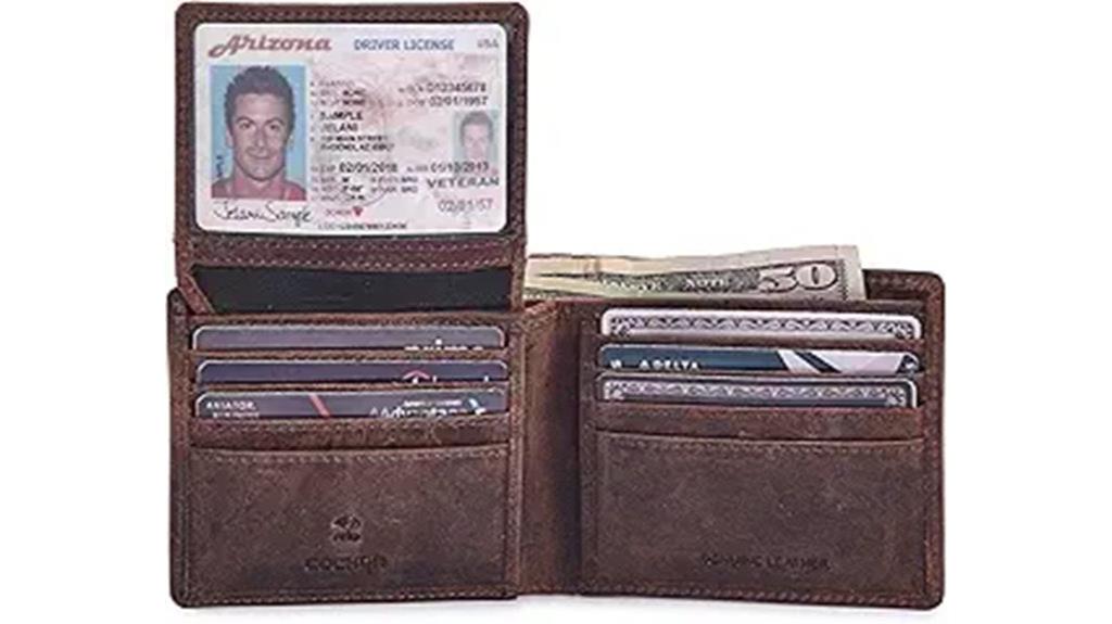 leather rfid bifold wallet