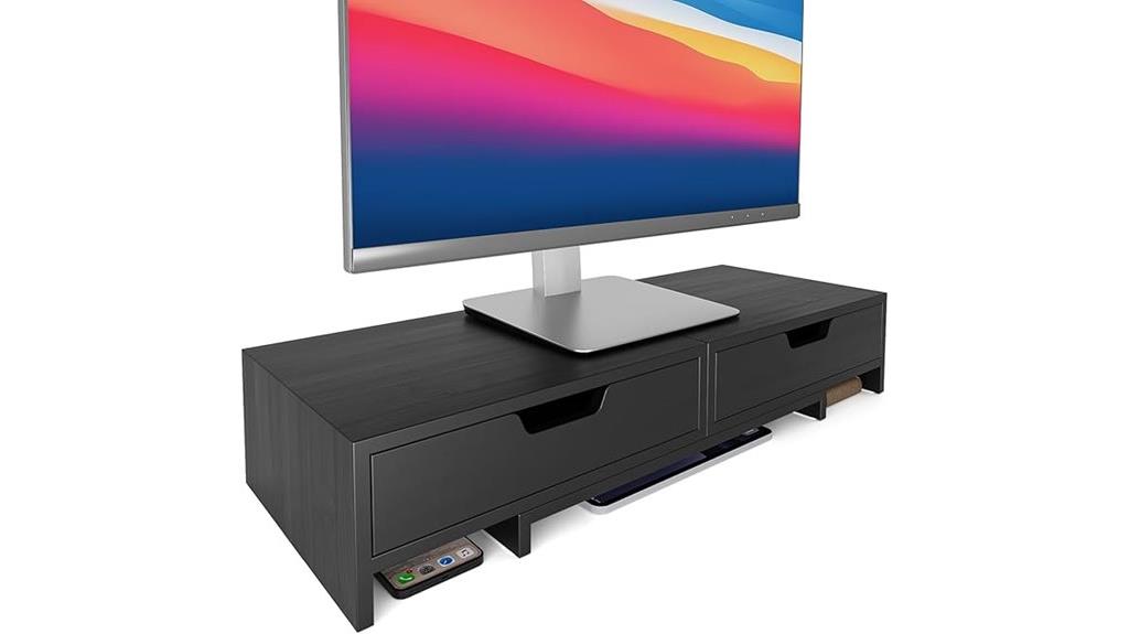 monitor stand with drawers