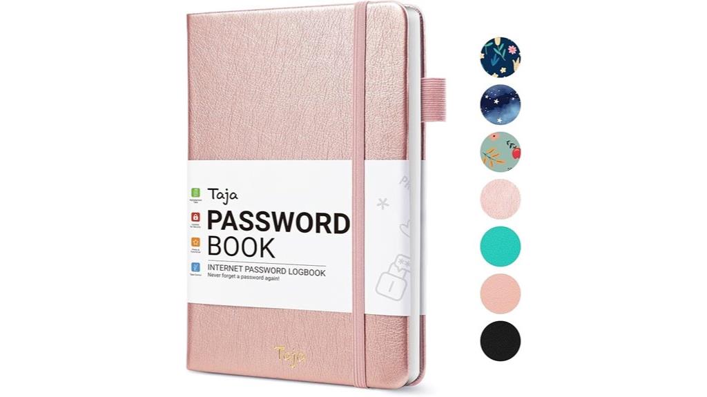 password book with tabs