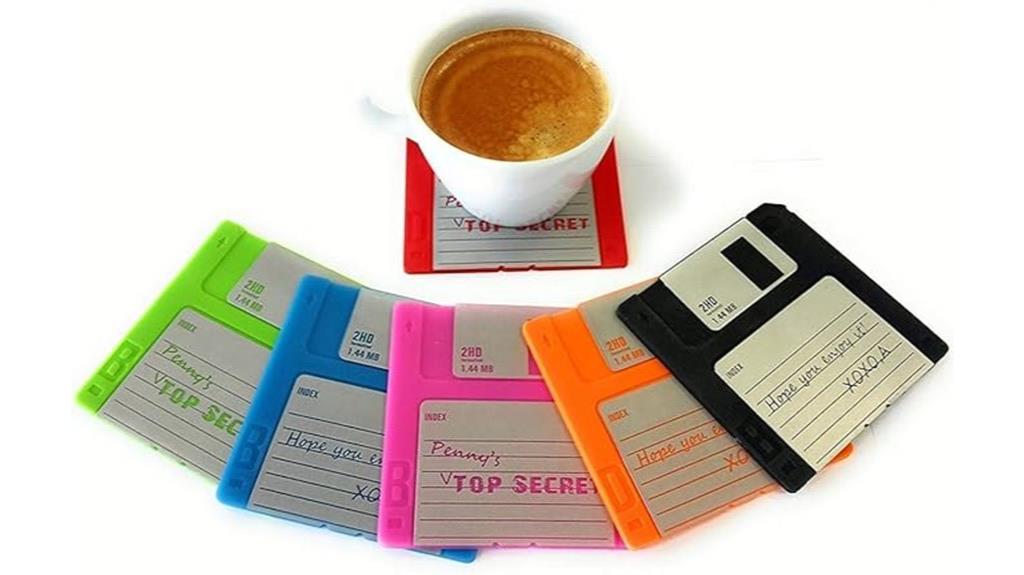 retro nerdy floppy coasters