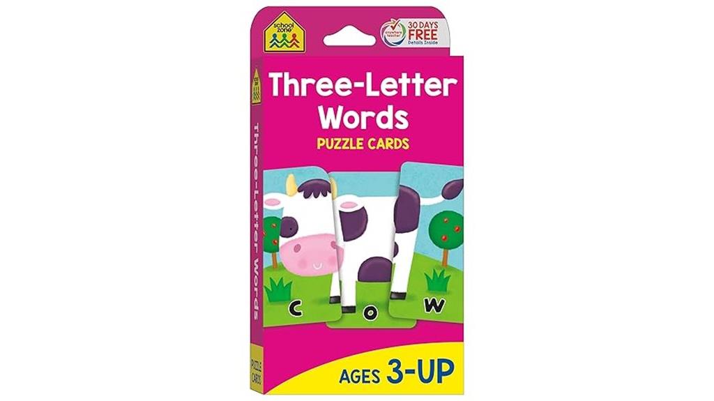 school zone word puzzle cards