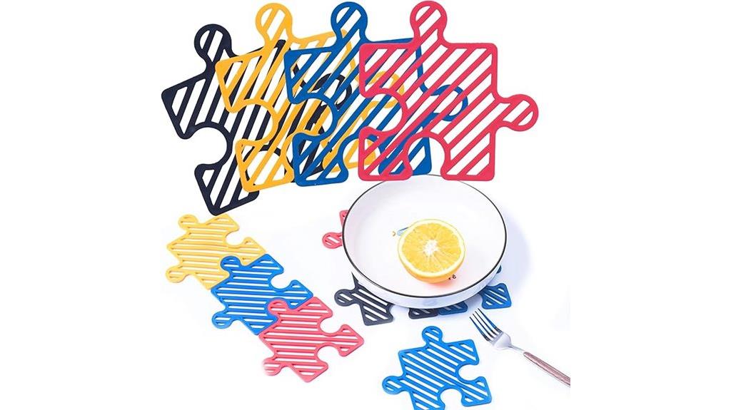 set of eight silicone coasters