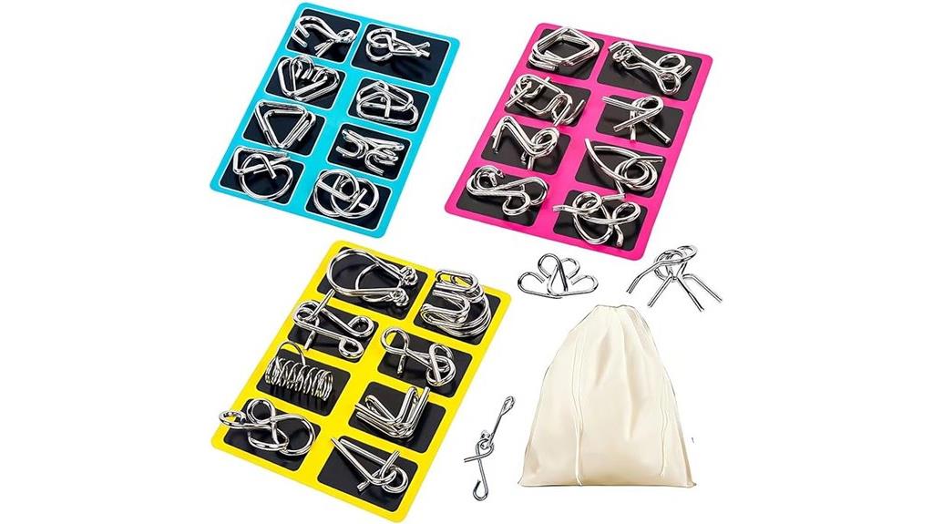 set of twenty four metal puzzles