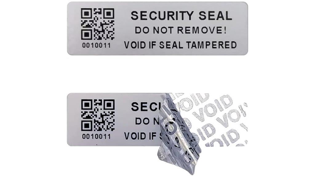 silver serial number stickers