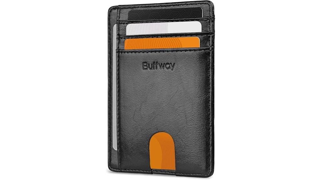 slim rfid leather wallet