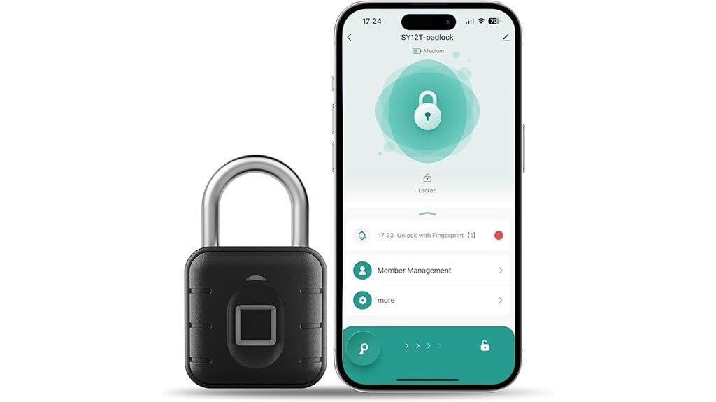 smart fingerprint padlock control