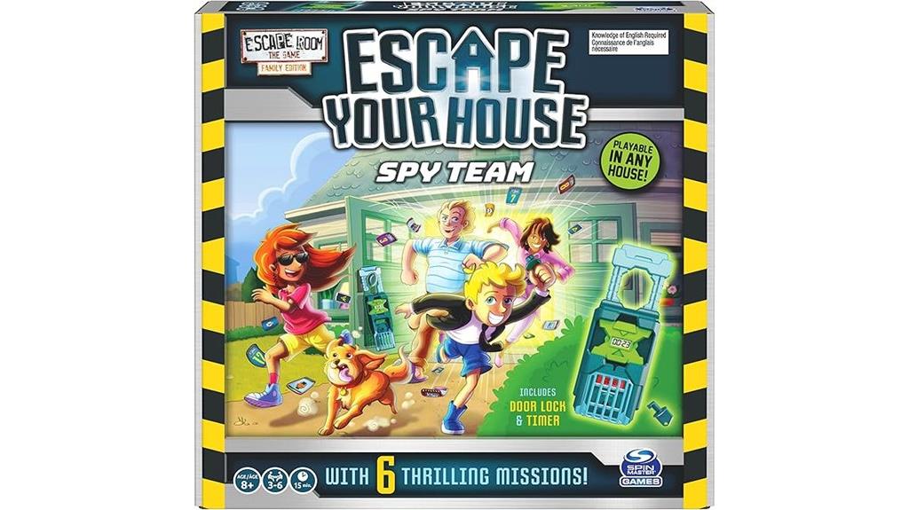 spy themed family escape game