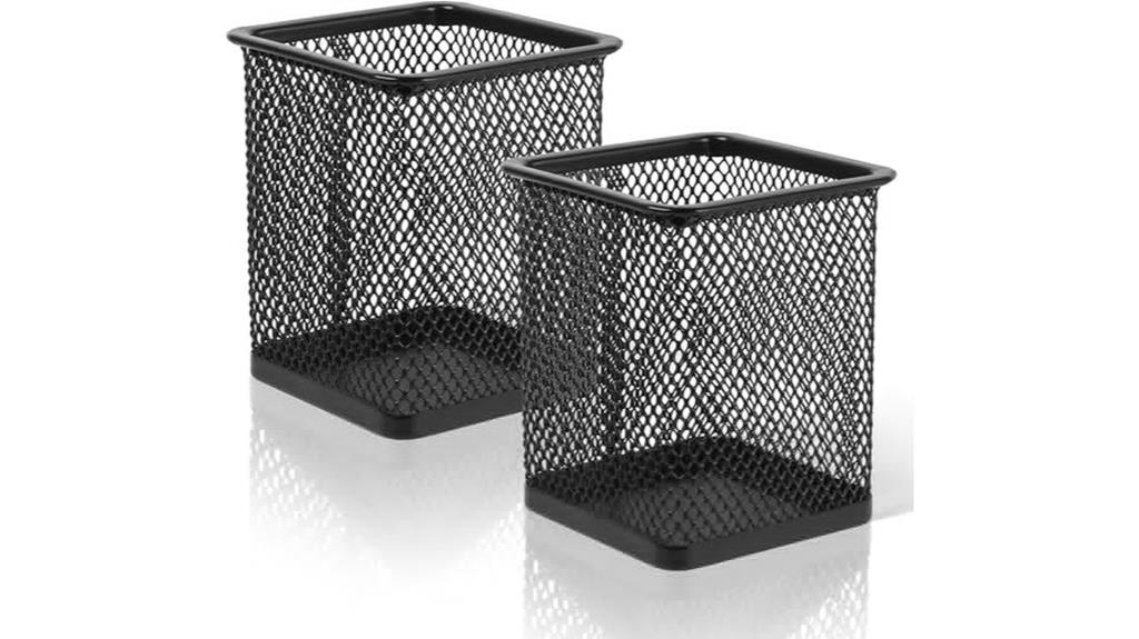 square metal pen holders