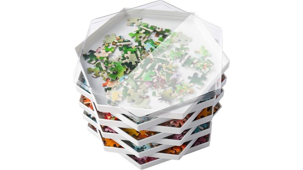 stackable puzzle storage trays