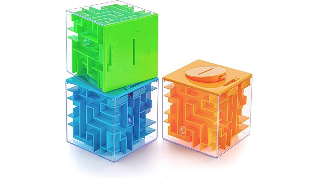 three puzzle gift boxes