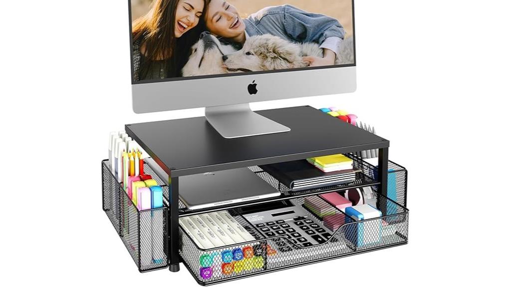 two tier desk monitor stand