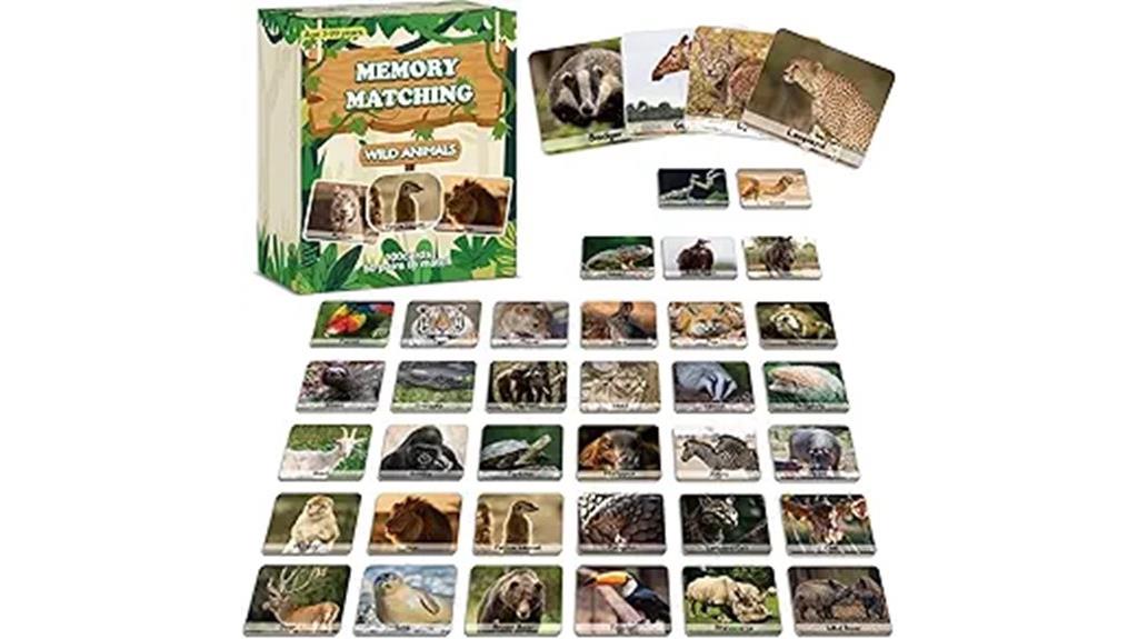 wild animal memory game