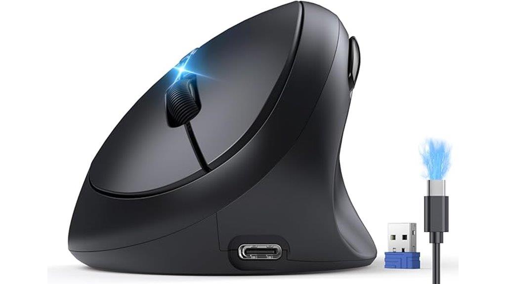 wireless rechargeable vertical mouse