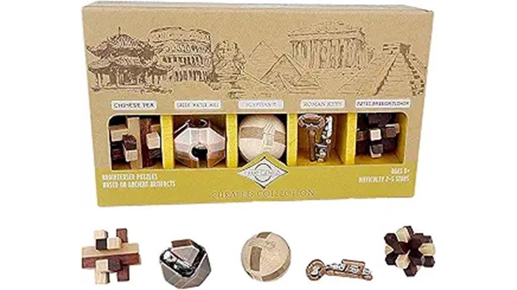 wood and metal puzzle set