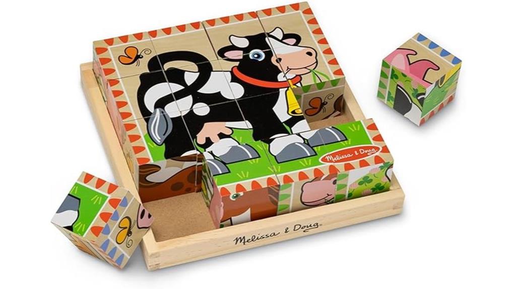 wooden farm puzzle with storage
