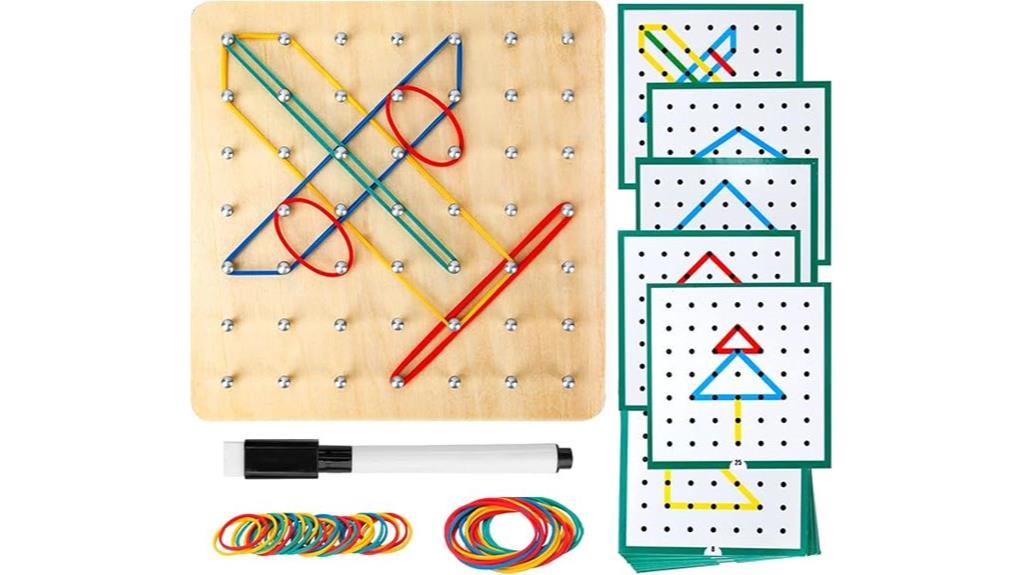 wooden geoboard pattern set