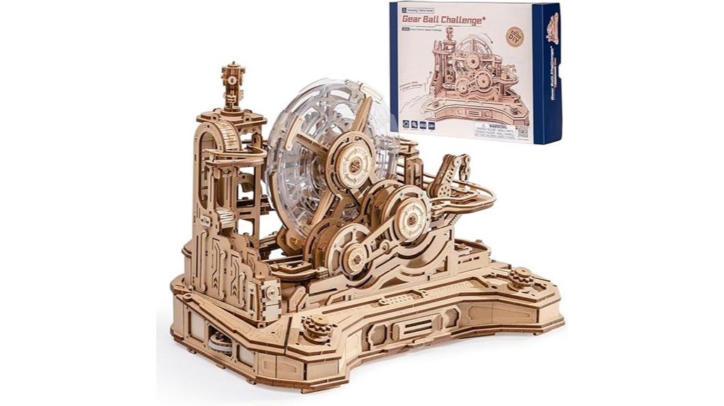 wooden marble run puzzle