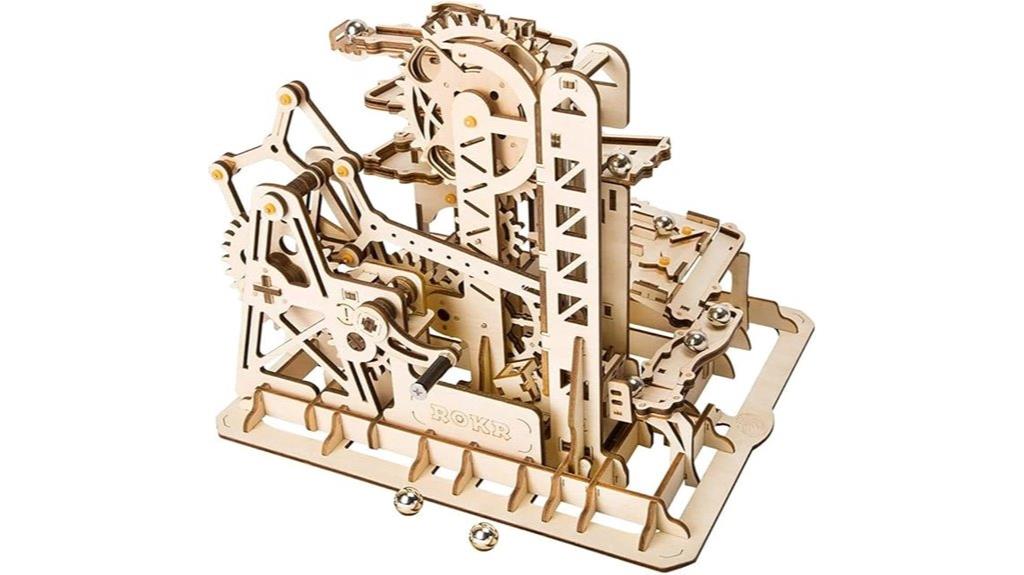wooden marble run set