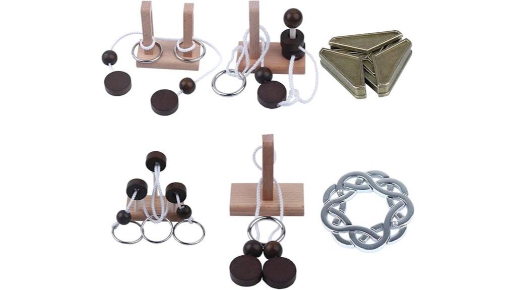 wooden metal disentanglement puzzle