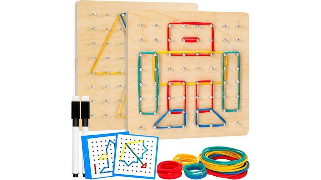 wooden montessori geoboard set
