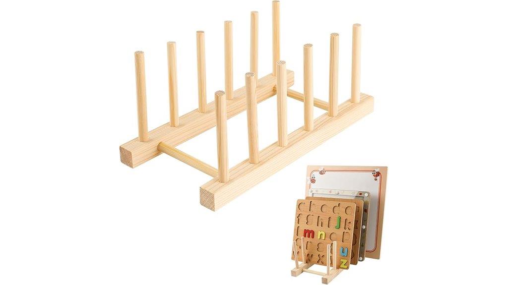wooden puzzle display stand