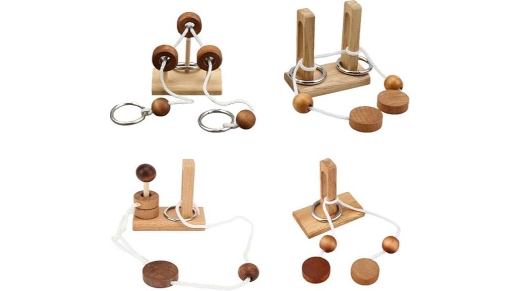 wooden puzzle with rope