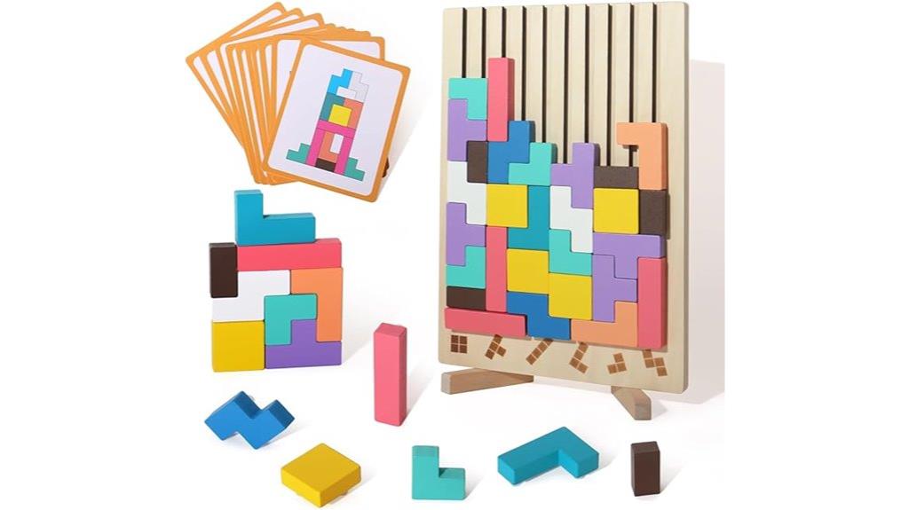 wooden russian blocks puzzle