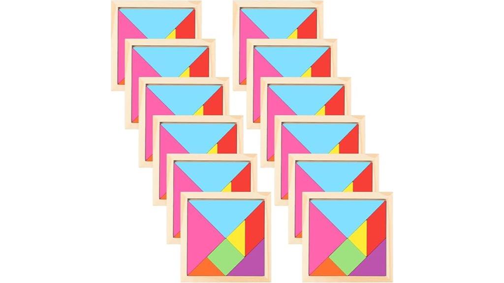 wooden tangram puzzle set