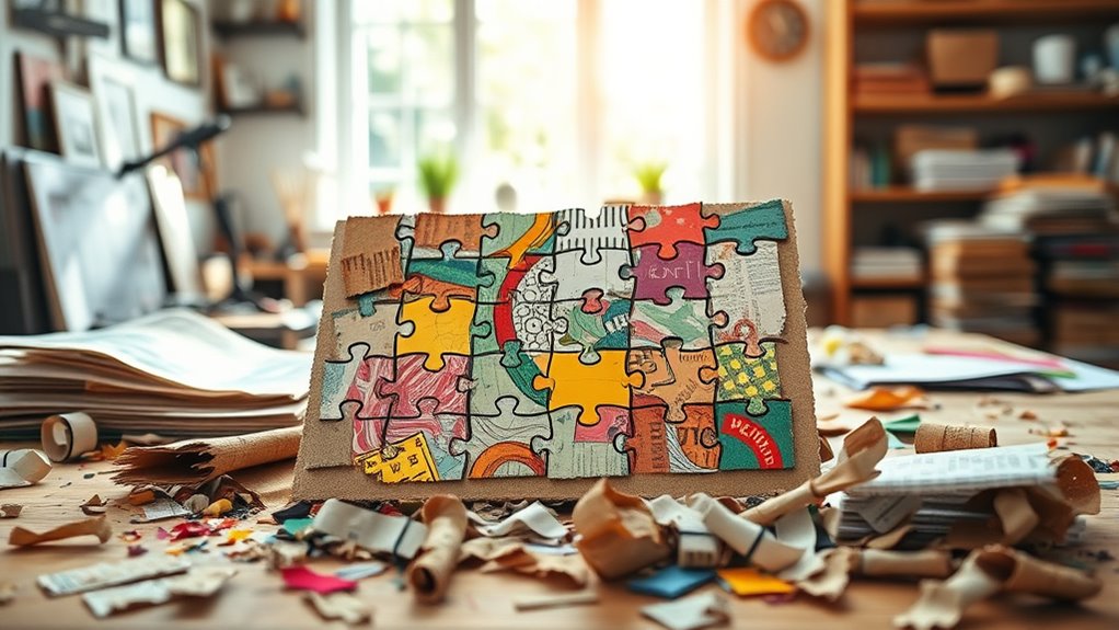 creating puzzles with recycled materials