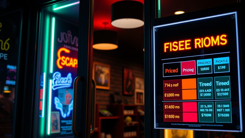 pricing strategies for escape rooms