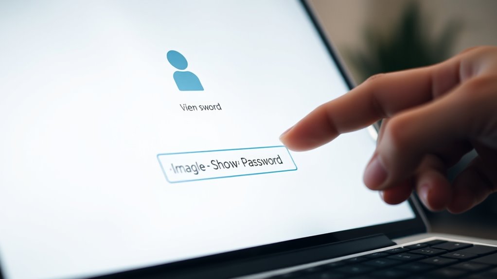 securely reveal password display