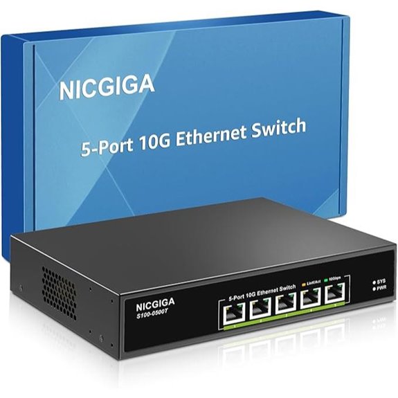 10G Ethernet Switch with 5 Ports Rack Mountable