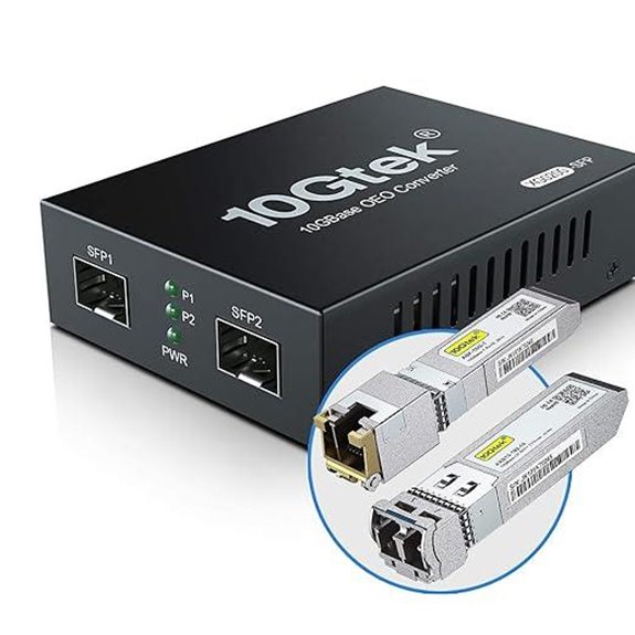 10GbE SFP+ Media Converter with 10GBase-T and LR Module