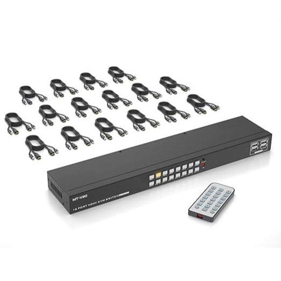 MT-VIKI 16-Port 4K HDMI KVM Switch with Cables