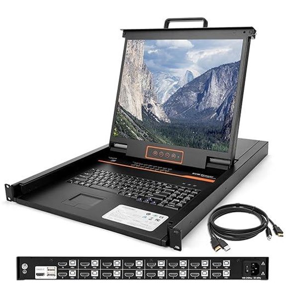 16-Port Rack Mount KVM Console with 19 LCD Monitor